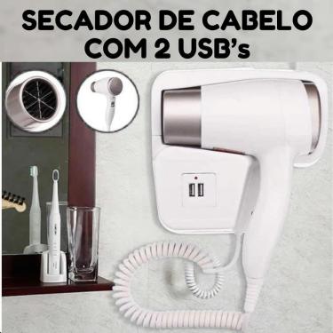Imagem de Secador De Parede Usb Branco Quente E Frio 220V