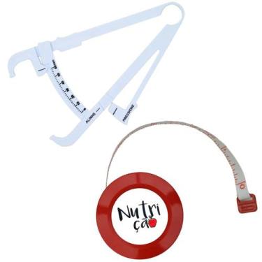Imagem de Kit Avaliacao Fisica Medir Gordura Corporal Fita Metrica Imc Adipometr
