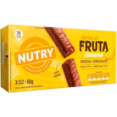 Imagem de Barra de Fruta Nutry Banana com Chocolate 60g com 3 Unidades de 20g cada