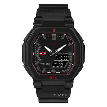 Imagem de Timex Relógio masculino UFC Colossus de 45 mm, Preto/vermelho, resistente