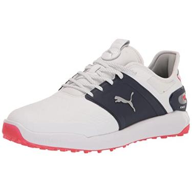 Imagem de PUMA Tênis de golfe masculino Ignite Elevate, Puma branco-puma prata-puma azul-marinho, 38