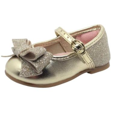 Imagem de Sapato Infantil Molekinha Metalizado com Glitter Ouro Rosado - 21