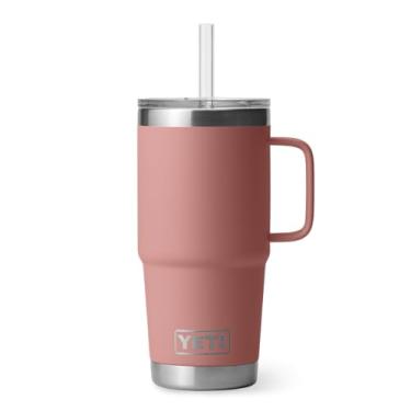 Imagem de Caneca de canudo YETI Rambler de 740 ml, com isolamento a vácuo, aço inoxidável, rosa arenito