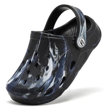 Imagem de HOBIBEAR Tamancos clássicos para meninos e meninas, sapatos de jardim, sandálias fofas de verão (bebês/criança pequena), Preto, 17