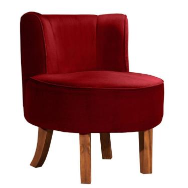 Imagem de Cadeira Decorativa Oliva Via Encanto Veludo Vermelha