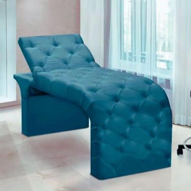 Imagem de Maca Estofada Estética Cílios Regulável Spa Suede Anitta Cor:azul Turquesa