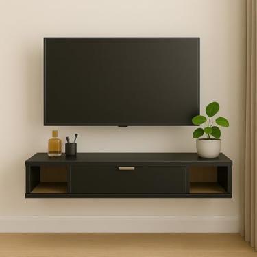 Imagem de Rack Para Tv Suspenso Home Bancada Versatta Flutuante Sala Quarto (Preto/Nature)