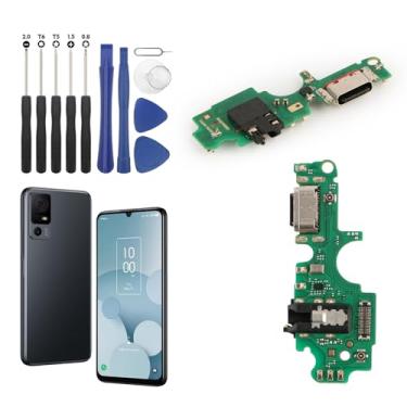Imagem de Conector Dock para TCL 40XL 5G T608DL T608M Porta de Carregamento Cabo Flex Substituição para TCL 40XL 5G Carregador USB Dock Board Conector com Ferramentas (Preto)