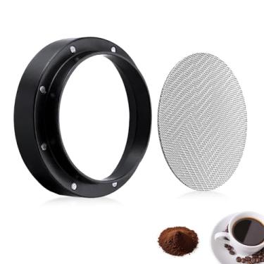 Imagem de Rovella Conjunto de tela de disco e funil de dosagem de café expresso de 53 mm, anel dosador de café expresso e filtro de porta expresso de aço inoxidável 316 de 1,7 mm para cesta de filtro de filtro