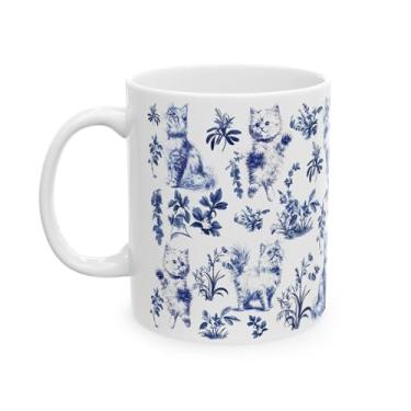 Imagem de Caneca de café French Toile De Jouy Cat - Inspirada na caneca de café Toile De Jouy - Presentes para amantes de gatos - presentes para mulheres - amantes de animais de estimação no dia das mães