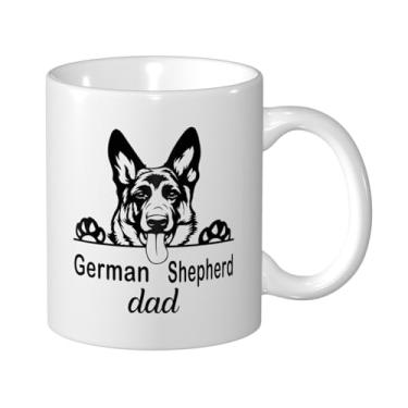 Imagem de Fenmshairy Caneca de café fofa pastor alemão pai, caneca de presente de feriado para homens amantes de cães, presente de aniversário de Natal de Ação de Graças para papai, tio, avô, padrasto, amigo,