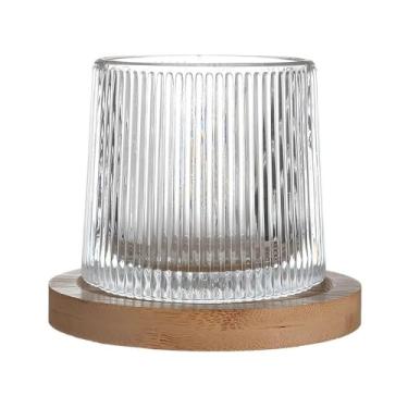 Imagem de Copo Rotativo para Whisky 200ml com Base de Madeira – Vidro Resistente com Rotação Suave para Aromatização da Bebida