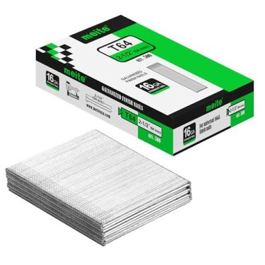 Imagem de meite Pregos de acabamento de calibre 16, pregos de acabamento galvanizado 16GA de 5,5 cm, prego de acabamento reto pequeno, ideal para trabalhos em madeira, estofados e projetos de moldura (500