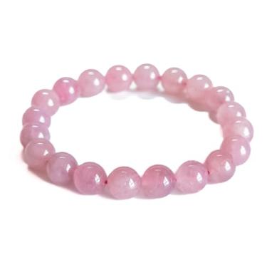 Imagem de Silan's Pulseira de cristal rosa lavanda natural com cartão da sorte, presente elástico para mulheres, joia elástica ajustável, One Size Fits Most, Cristal, Cristal