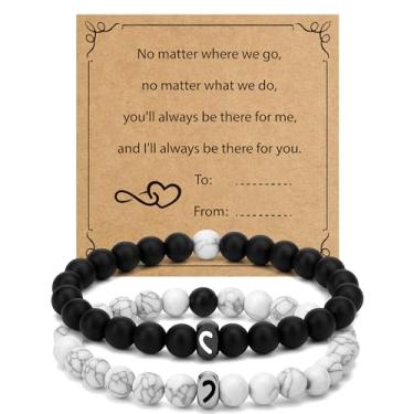 Imagem de WRNZL Pulseira de presente para casal, Dia dos Namorados, Natal, Dia dos Pais, Dia das Mães, aniversário, Páscoa, relacionamento de longa distância, "I Love You", presentes rosa para ela, namorado