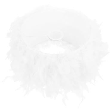 Imagem de Fluffy Plume Lamp Shade Cover for Table Floor Lamps Elegant Faux Plume Fabric Lampshade Minimalist Romantic Design Easy Installation Aesthetic Light Decor for Bedroom Living