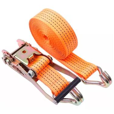 Imagem de Cinta Tensor Laranja Amarração Carca Catraca Alça 10m 50mm