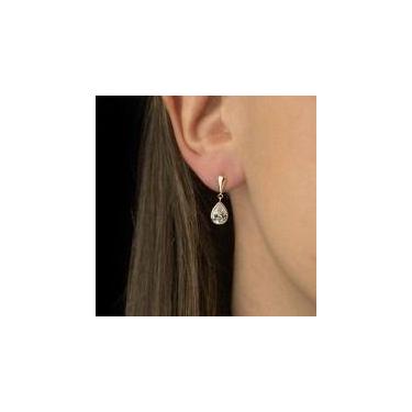 Imagem de Brincos De Ouro 18k - Top Gota Zircônia  6x8mm - RD Magazine