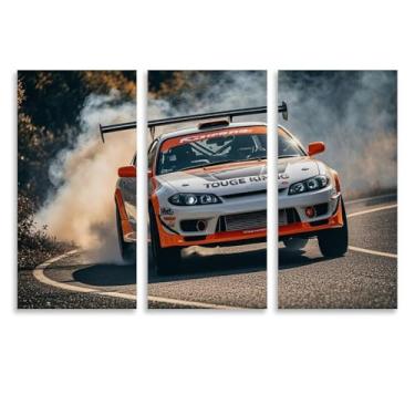 Imagem de HUIROBO Jdm S15 Drift Modification Cool Poster Art Canvas Wall Art para sala de estar quarto decoração de casa escritório pintura pôsteres (40 x 80 cm) × 3)