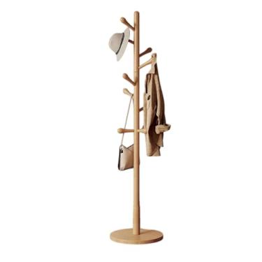 Imagem de Hhsdyl Cabideiro Simples Casa em Madeira com 10 Ganchos, para Casacos, Chapéus, Bolsas, Cabideiro para Hall Entrada ou Quarto,Natural wood