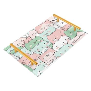Imagem de Wassud Bandeja de banheiro fofa de desenho animado para banheiro, joias de acrílico, bandeja de perfume, bandeja de maquiagem para cômoda de quarto, cozinha, mesa de balcão, 30 x 20 cm
