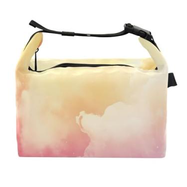 Imagem de STAYTOP Linda lancheira amarela de cor mista com fivela de alça, lancheira isolada para meninos e meninas, lancheira térmica para trabalho escolar