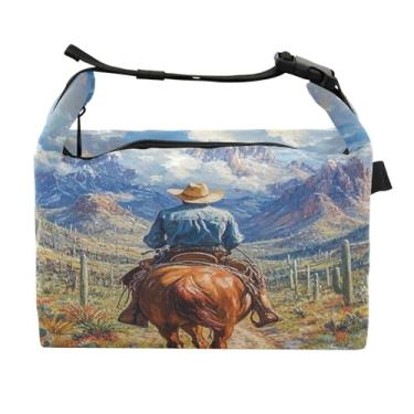 Imagem de STAYTOP Lancheira de cowboy montando a cavalo com fivela de alça, lancheira isolada para meninos e meninas, lancheira térmica para trabalho escolar