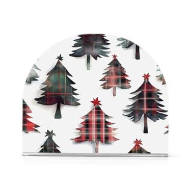 Imagem de xigua Porta-guardanapos de árvore de Natal para mesas, porta-guardanapos de papel de placa acrílica elegante, dispensador de papel de seda independente moderno para jantar, sala de estar, festa450