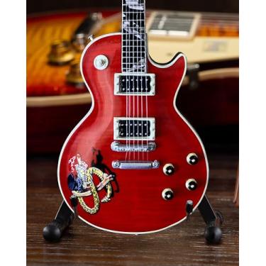 Imagem de AXE HEAVEN Mini modelo de guitarra Slash Gibson Les Paul Snakepit, vermelho cereja, colecionável em escala 1:4 com suporte e caixa de presente oficialmente licenciado