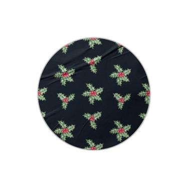 Imagem de Adesivos Redondos Natalinos 25 Unidades Estampa Holly Verde e Vermelho - Tamanho 50x50cm