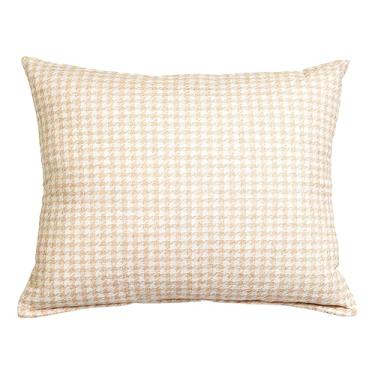Imagem de Conjunto de 2 capas de almofada de damasco Houndstooth de linho de 30 x 50 cm, capa de almofada decorativa para sofá, quarto, sala de estar, decoração de casa