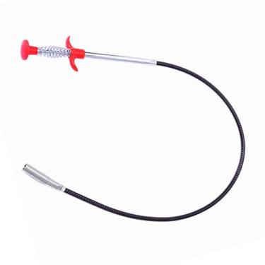 Imagem de Yosoo Ferramenta Eficiente de Remoção de Entupimento de Drenagem de Fio de Aço, Ferramenta de Limpeza de Cabelo, Remove Facilmente Bloqueios Com Material Durável, Ideal para Banheiro (1,6 m/63 pol.)