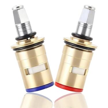 Imagem de 1-099XKJKABNF & 1-100XKJKABNF Kit de cartucho de cerâmica fria e quente de 1/4 volta, compatível com peças de torneira Chicago, haste curta para tampas expostas