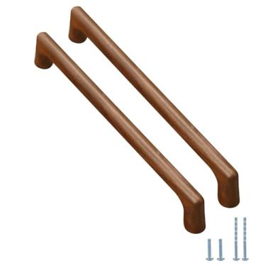 Imagem de Evionlin Puxador de porta de armário de cozinha de nogueira oblíqua de 19 cm, 6 peças