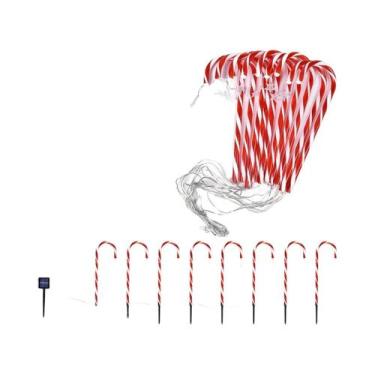 Imagem de Luz LED Solar À Prova d'Água Em Forma De Bastão De Doces 5 8PC 8 Funçõ