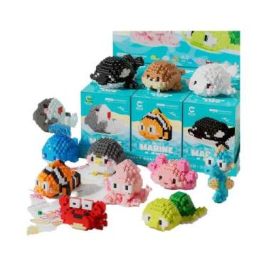 Imagem de Blocos De Montar DIY 3D Para Crianças, Mini Modelo De Tubarão, Tartaru