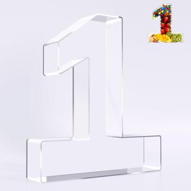 Imagem de Ledido Caixa de tabuleiro de charcutaria com número de acrílico de 25 cm, bandeja reutilizável e preenchível para bolo de doces, lanche de frutas, bandeja de charcutaria de acrílico fácil de limpar