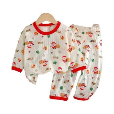 Imagem de Conjunto De Roupas Com Estampa De Urso Bebê, Pijama De Algodão De Mang