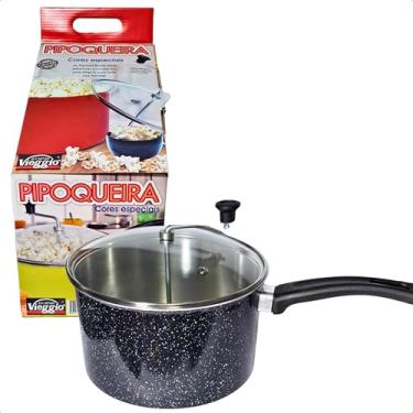 Imagem de Pipoqueira Panela Alumínio com Tampa de Vidro Temperado Vieggio