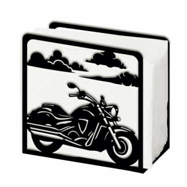 Imagem de SUPERDANT Porta-guardanapos preto para mesas para nuvens e motocicletas dispensador de papel quadrado para guardanapos de papel para cozinha, mesa de jantar, bancada, suporte de metal para piquenique