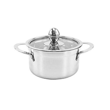 Imagem de Conjuntos de panelas de aço inoxidável com tampa de porta de vidro, pote de sopa engrossado, panela de leite, panela de sopa, caldeira, caldeira, caldeira, caldeira, utensílios de cozinha