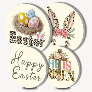 Imagem de Conjunto de 4 capas de fogão, cruz, coelhinho da páscoa, conjunto de 4 de metal, 20 cm e 25,4 cm, decoração de fogão, decoração de cozinha, decoração de casa, fogão, fogão, fogão, fogão, fogão