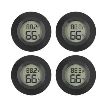 Imagem de Termômetro Higrômetro Digital LCD Interno Redondo Medidor De Umidade E