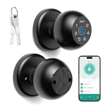 Imagem de Viladepot Smart Lock com impressão digital, bloqueio de porta, controle de aplicativo, código de acesso, desbloqueio eletrônico, tela sensível ao toque, teclado interno - Estados Unidos Viladepot