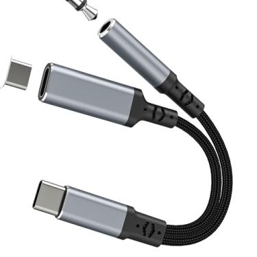Imagem de Adaptador USB C para auxiliar (2 em 1) conector de áudio para iPhone 17 16 15 Pro Max 3,5 mm cabo carregador compatível com Samsung Galaxy S25 S24 S23 S22 S21 Splitter Dongle Cord Wired Android para
