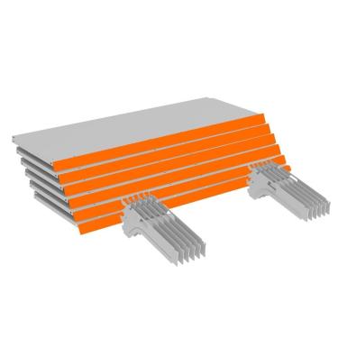 Imagem de Kit 6 Bandejas Gondola FIT 40 Branco 6X 25x90 Pe Laranja