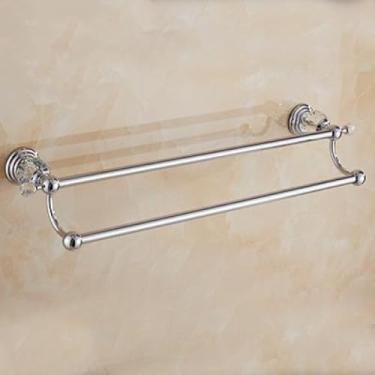 Imagem de Prateleira de chuveiro de latão, suporte de papel higiênico, barra de toalha montada na parede, suporte de escova de banheiro, conjunto de acessórios de banheiro, anel de toalha dourado (barra de