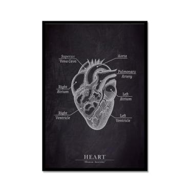 Imagem de Arte de anatomia humana, pintura em tela médica, vintage, esqueleto muscular, educação, pôster, impressão de imagem de parede, decoração de clínica hospitalar (SKU4,20.3x30.5 cm = (20x30cm), moldura