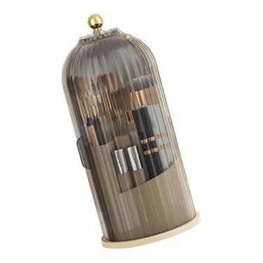 Imagem de Cryfokt Suporte Giratório para Pincéis de Maquiagem Vitrine Transparente Com Porta Deslizante para Organizar Pincéis de Maquiagem, Batons e Lápis de Sobrancelha para Uso Doméstico e Em Viagens de