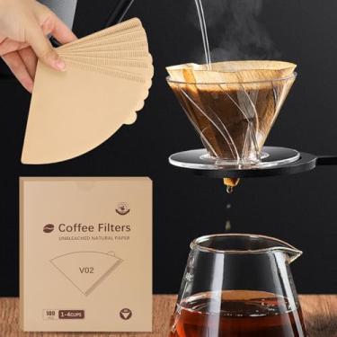 Imagem de 100 folhas/caixa sacos de papel descartáveis em forma de U filtros de café para preparação de café design ampulheta para suprimentos de chá (P, 20 x 16 x 1,7 cm)